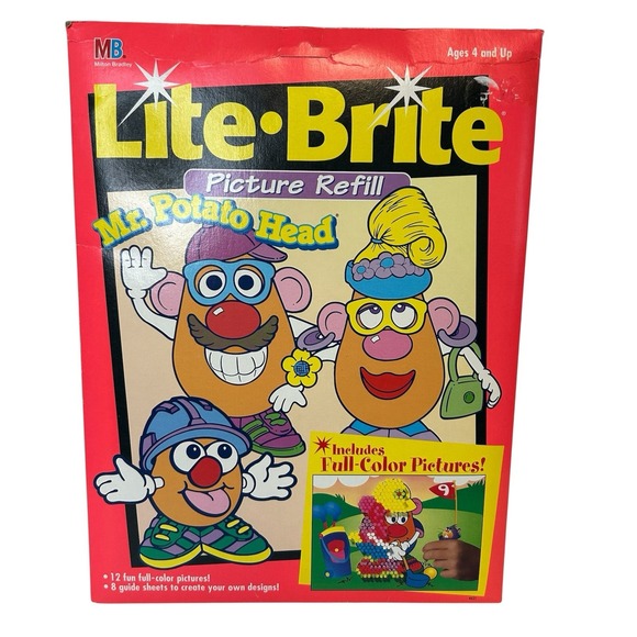 Other - Milton Bradley Mr Potato Head Tater‎ Spud Lite Brite Picture Refill 1996 VTG